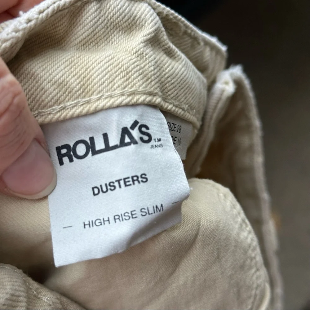 ROLLA’S Dusters Distressed Denim High Rise Slim Shorts Layla Stone Size 28 GUC